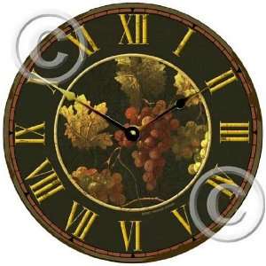  Item C6035 Vintage Style Wine Grapes Clock