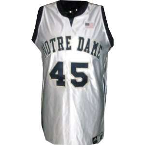  #45 Notre Dame Womens Basketball Game Used White Jersey 