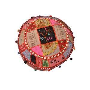   Stool Adorn with Patch, Hand Embroidery & Mirror Work (It Comes